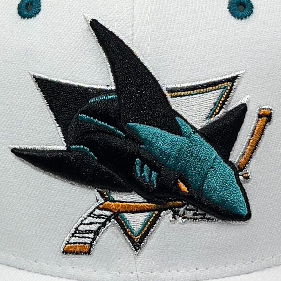 San Jose Sharks NHL Stretch Fit M/L Hat Cap Zephyr White Hockey California Mens - Picture 8 of 13